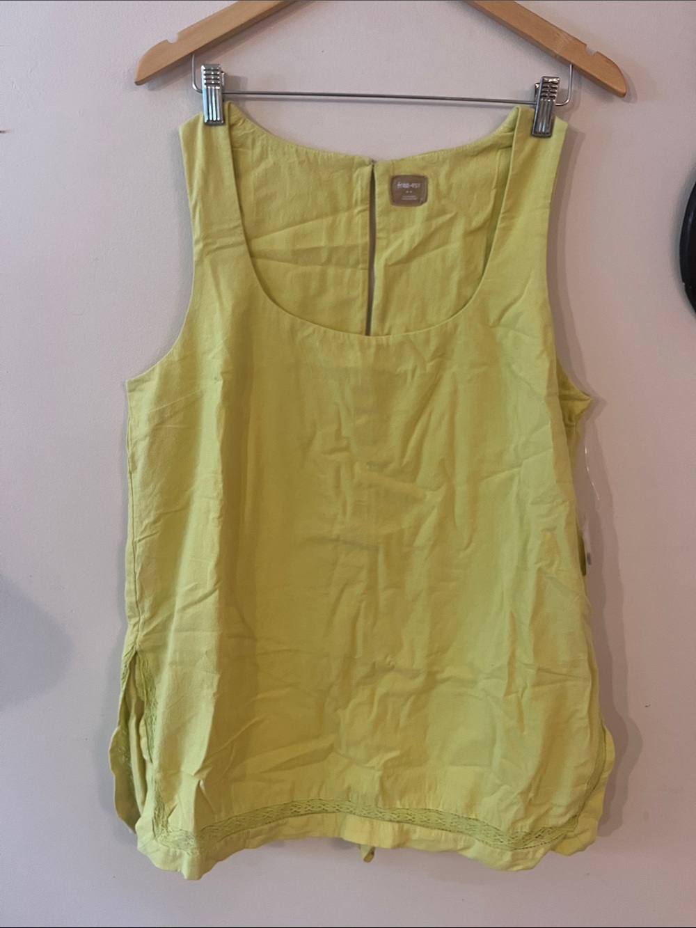 Women's Lime Scoop Neck Dress with Shorts Built-In